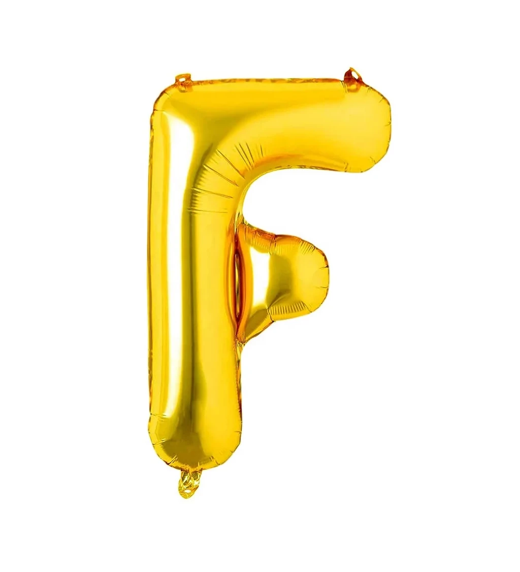 Fóliový balónek - písmeno F zlaté 80 cm