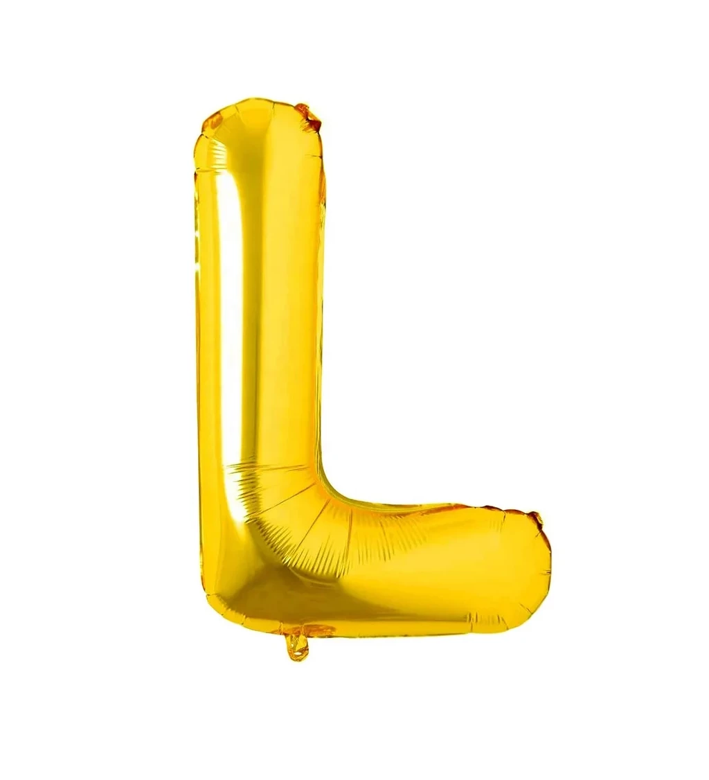 Fóliový balónek - písmeno L zlaté 80 cm