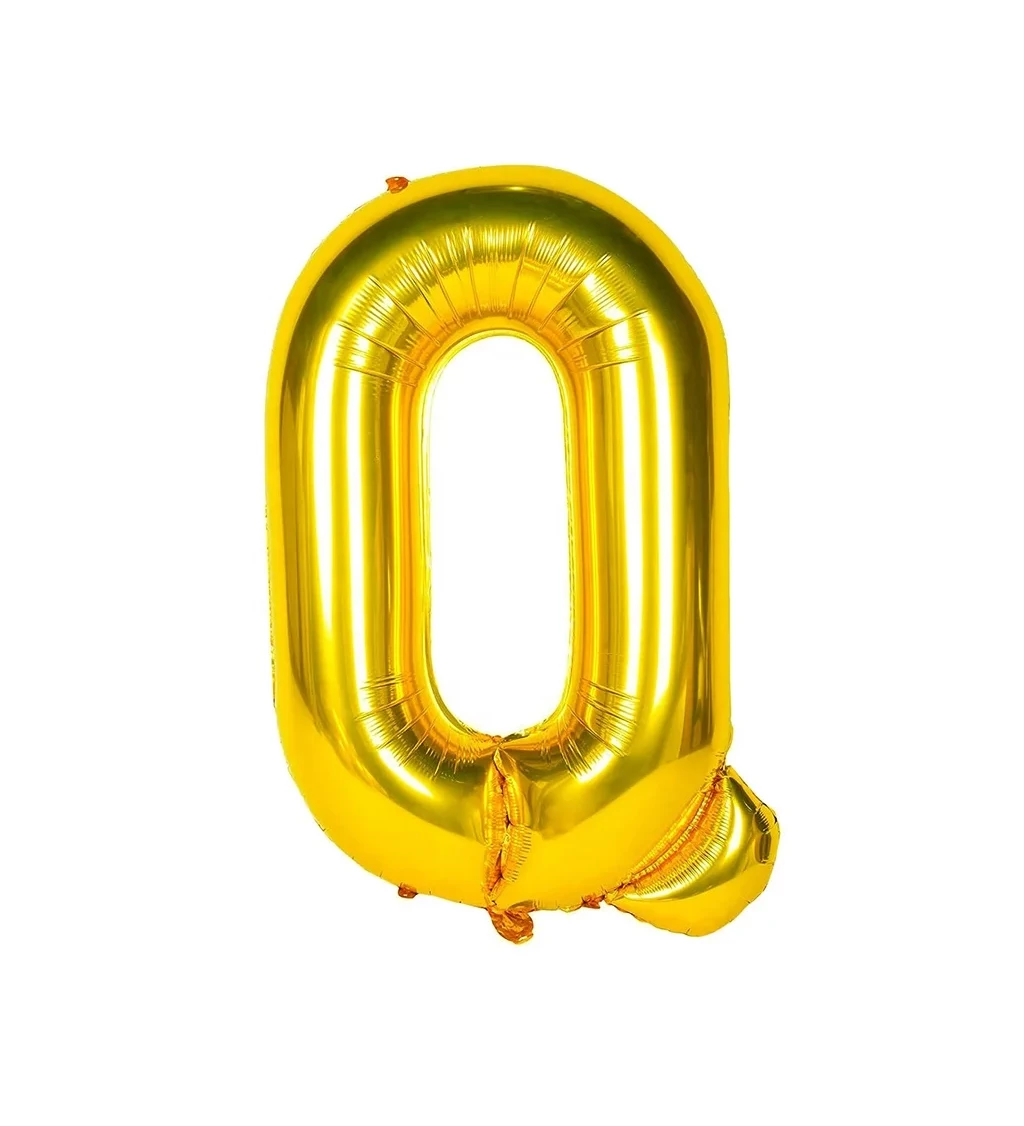 Fóliový balónek - písmeno Q zlaté 80 cm