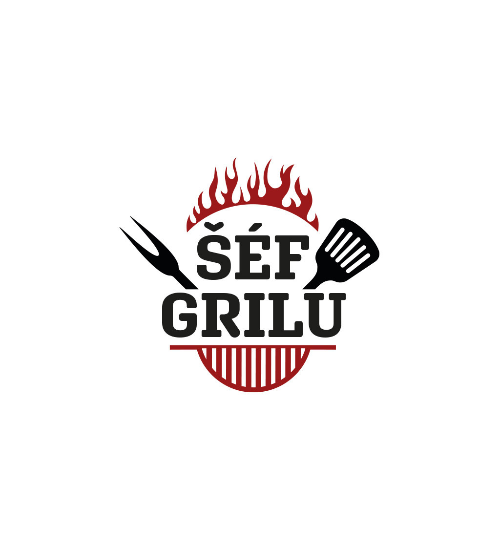 Zástěra šedá s nápisem - Šéf grilu