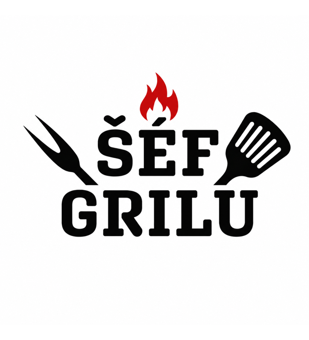 Zástěra bílá s nápisem - Šéf grilu
