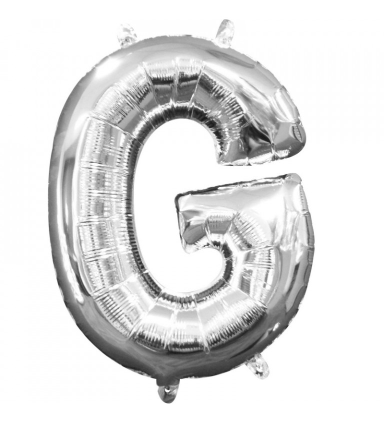 Malý stříbrný fóliový balónek - písmeno G