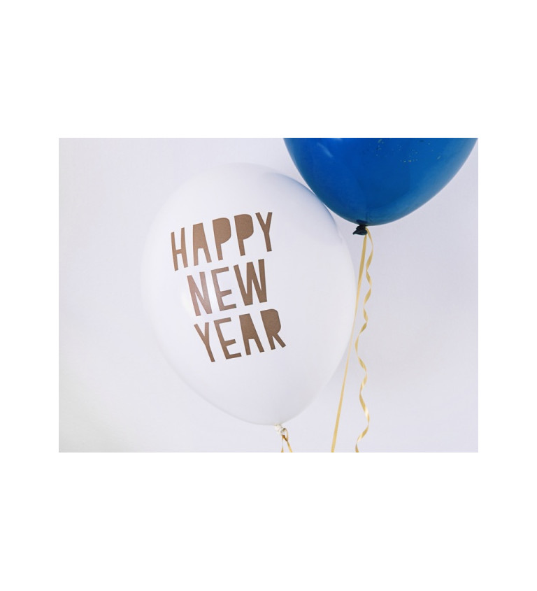 Bílé balónky - Happy New Year