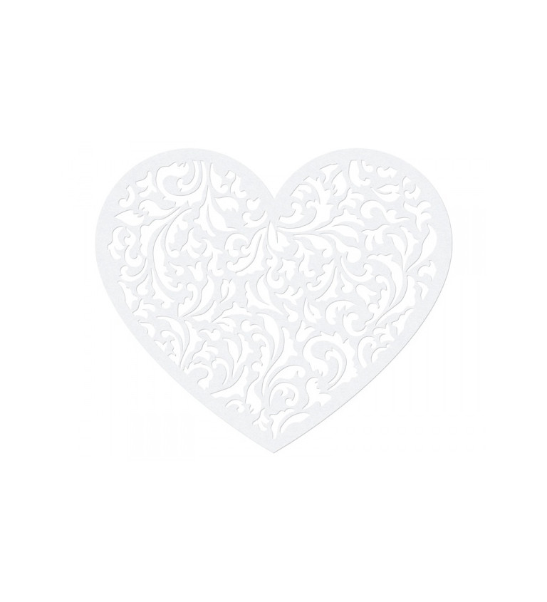 Bílé dekorativní srdce III