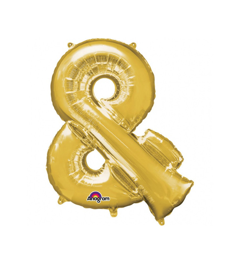 Malý zlatý fóliový balónek - znak &
