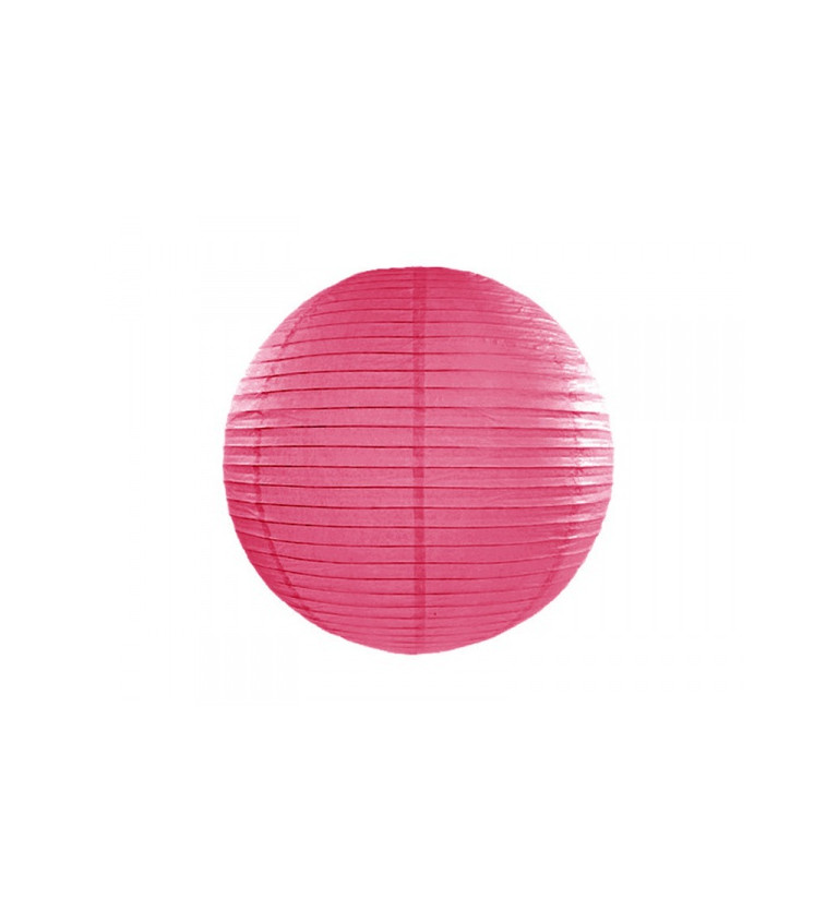 Tmavě růžový papírový lampión - 35cm