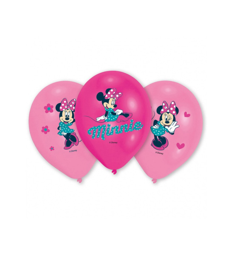 Růžové balónky Minnie mouse