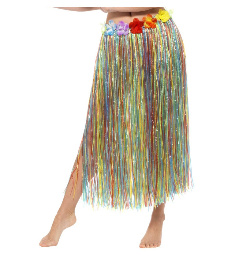 Duhová havajská sukně - dlouhá