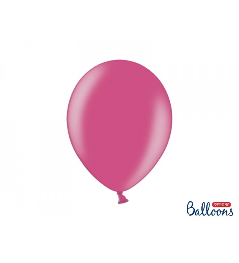Růžové metalické balónky - sada 10 ks