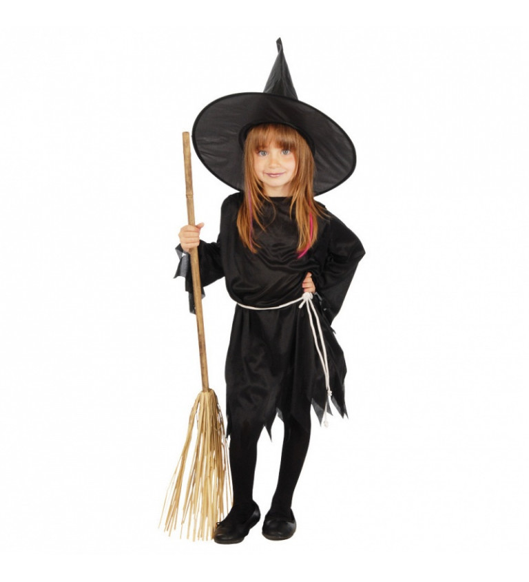 Dětský kostým Čarodějka - černá