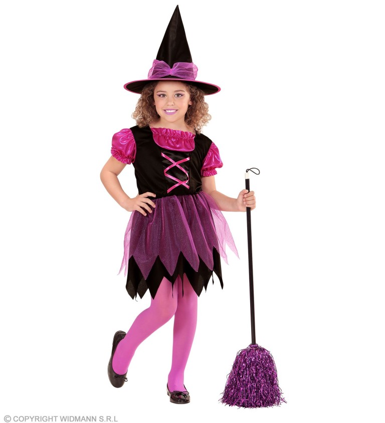Dívčí kostým - růžová čarodějka
