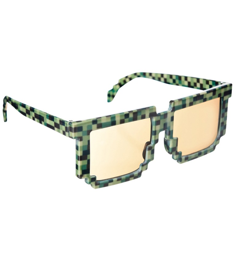 Pixelové brýle - zelené