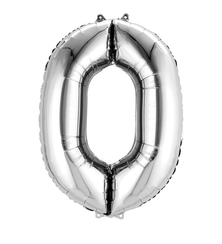 Fóliový balónek 0 - stříbrný