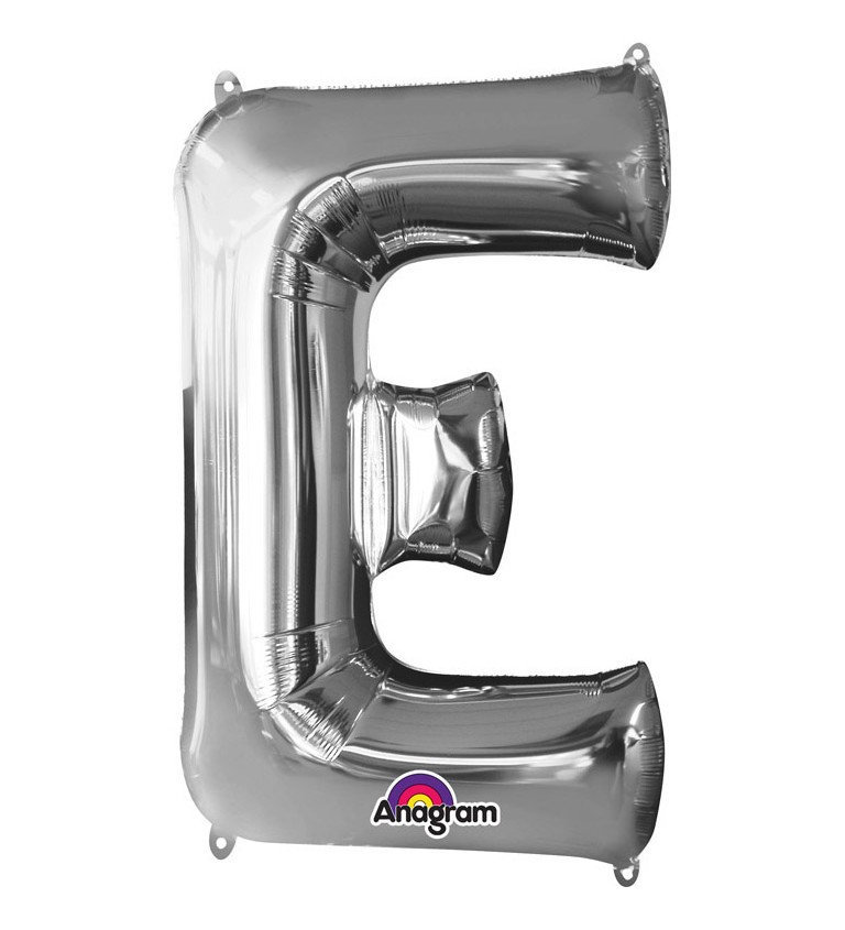 Fóliový balónek písmeno E - stříbrný
