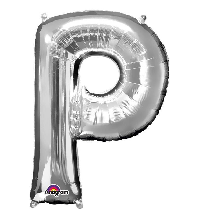 Fóliový balónek písmeno P - stříbrný