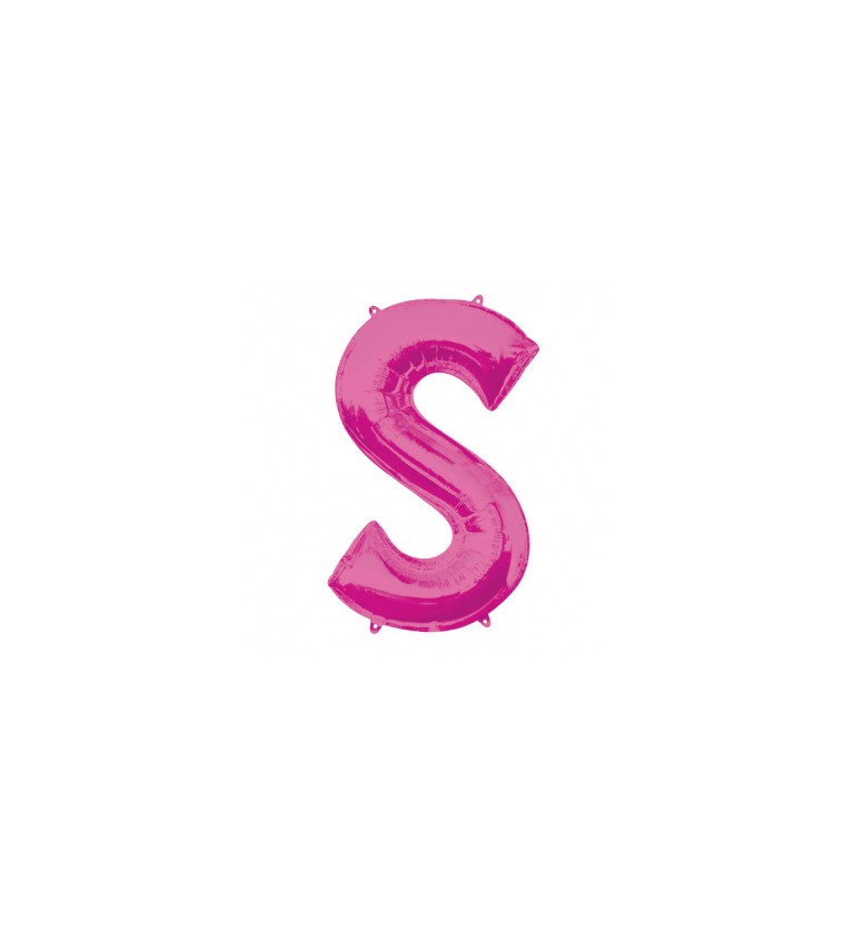 Fóliový balónek písmeno S - růžový