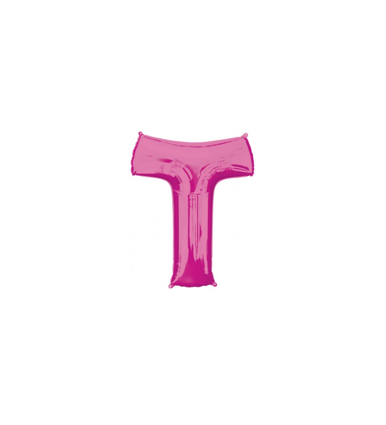 Fóliový balónek písmeno T - růžový