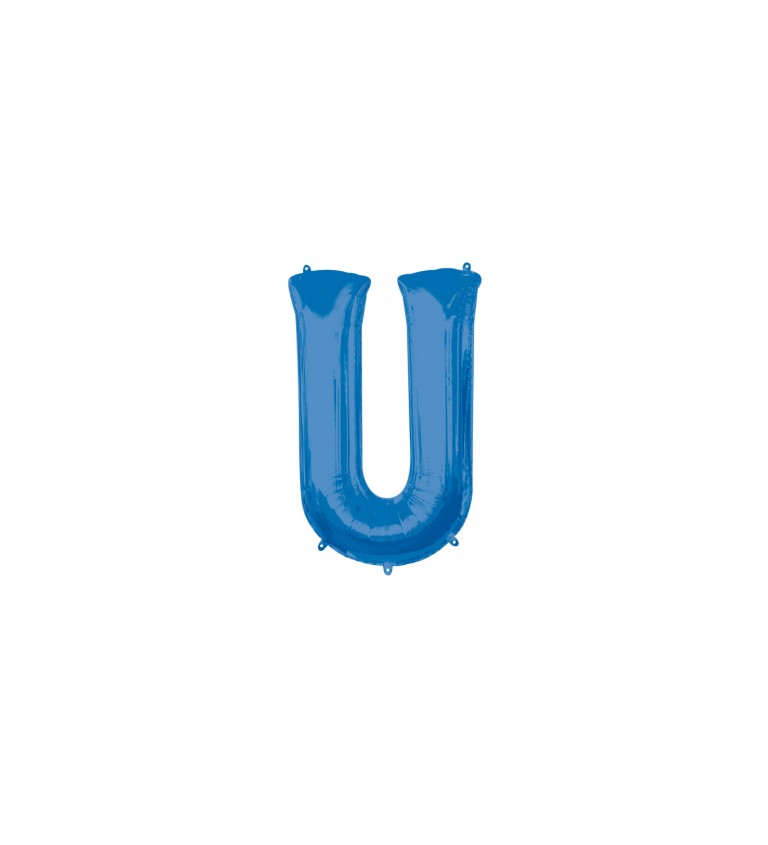 Fóliový balónek písmeno U - modrý