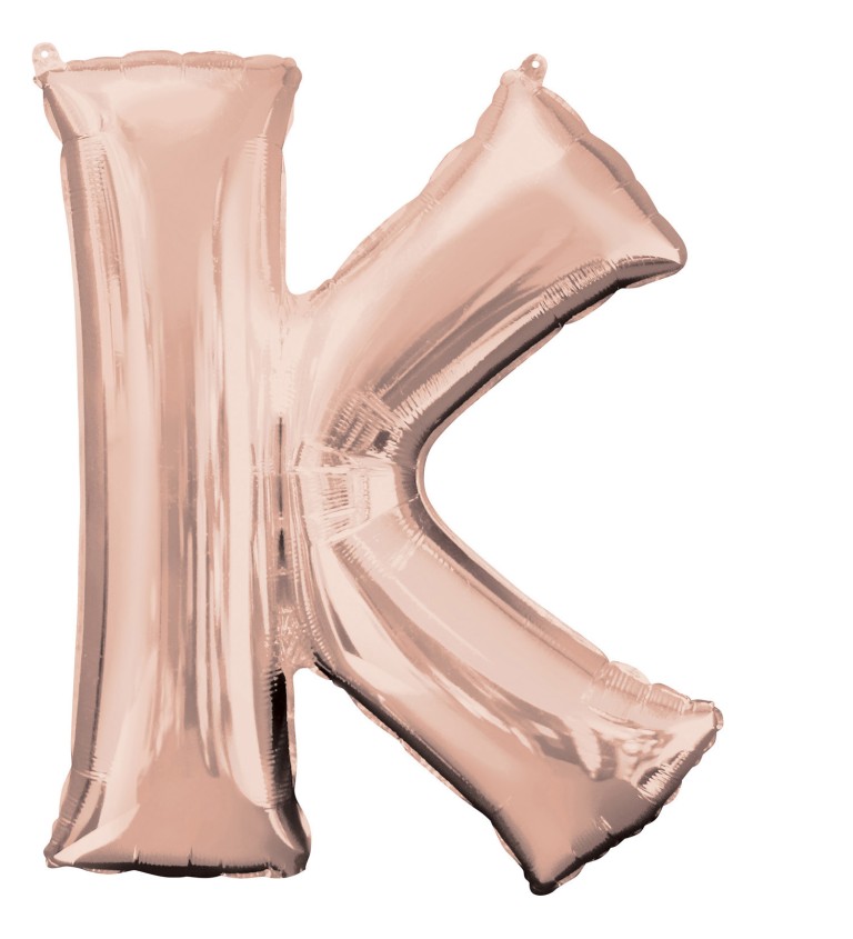 Fóliový balónek písmeno K - růžové zlato