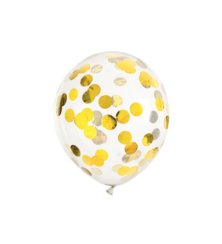 Balónky se zlatými konfetami