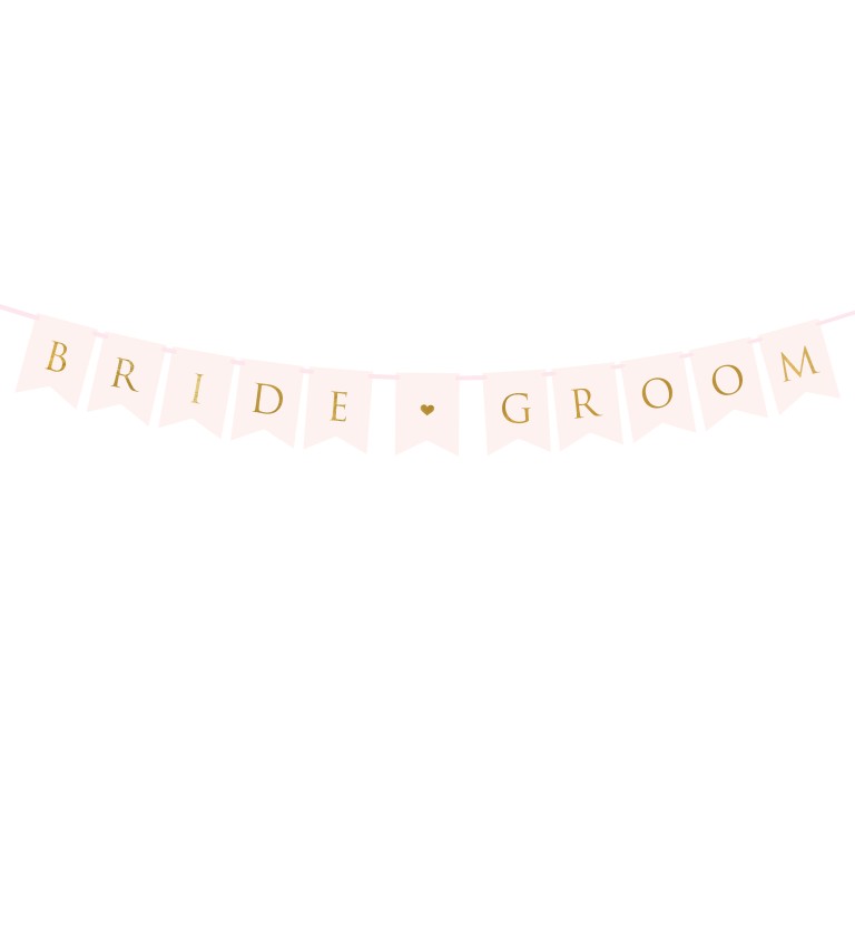 Světle-růžová girlanda - Bride Groom