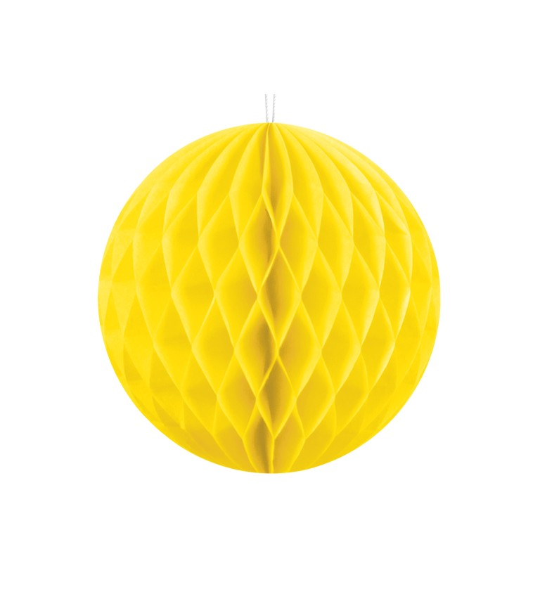 Žlutá papírová koule - 10 cm