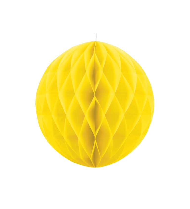 Žlutá papírová koule - 20 cm