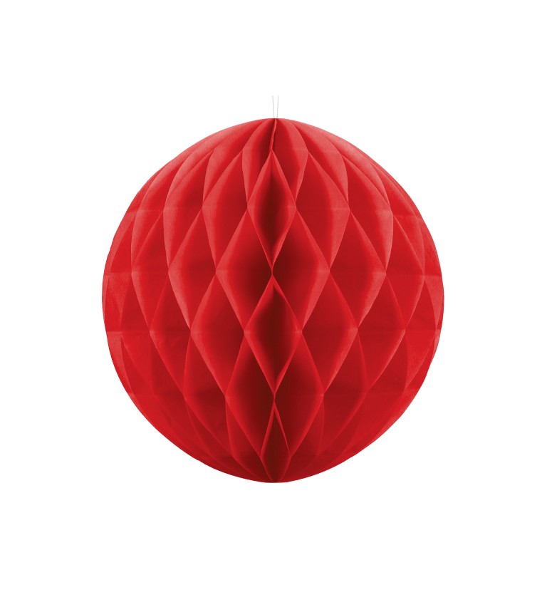Červená papírová koule - 40 cm
