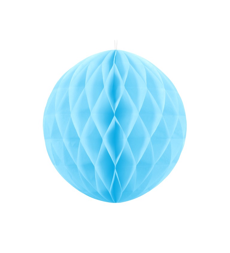 Světle modrá papírová koule - 40 cm