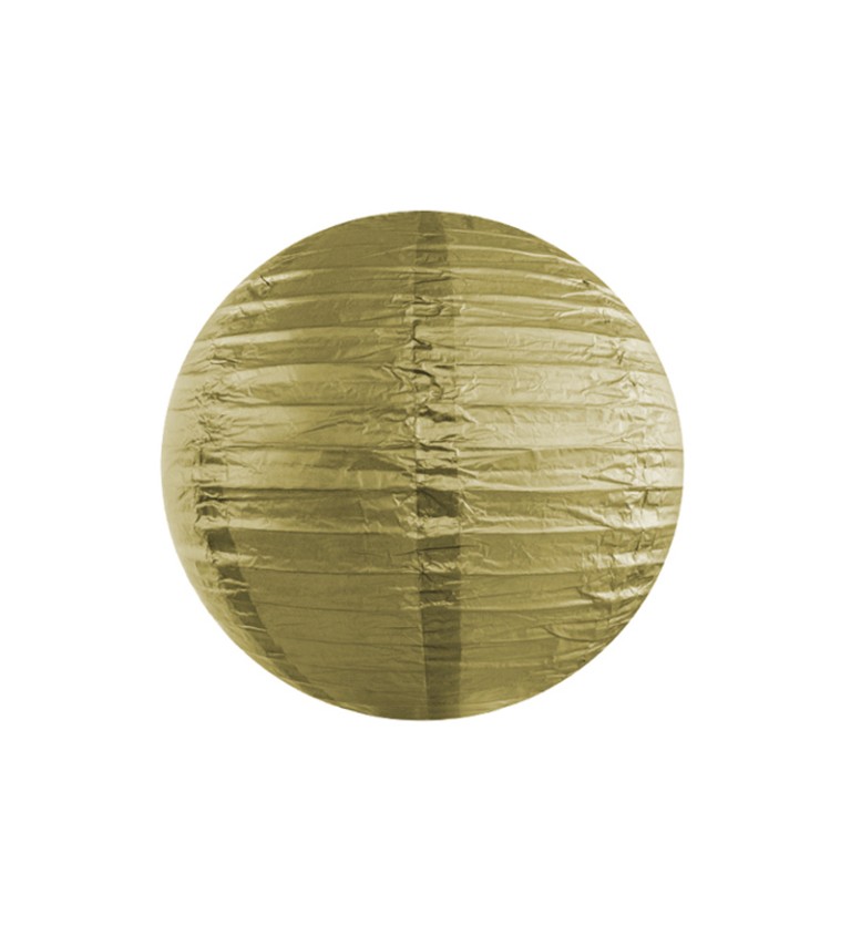 Zlatý papírový lampión - 35 cm