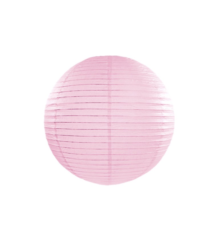 Světle růžový papírový lampión -  35cm