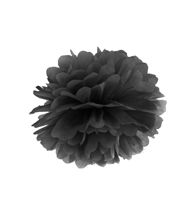 Černý dekorativní papírový pom pom