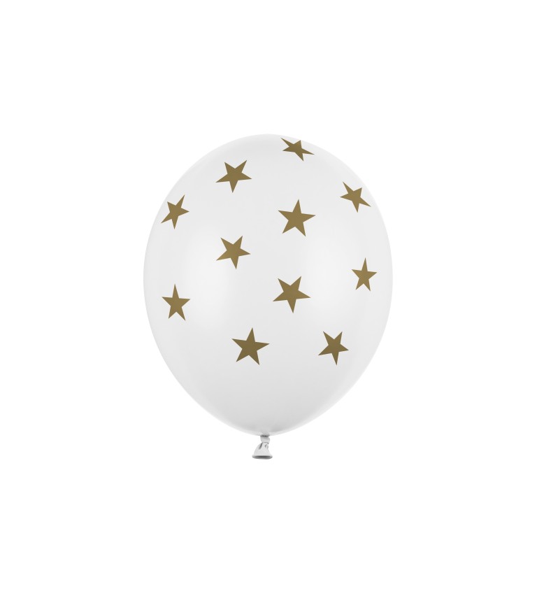 Pastelově bílé balónky s hvězdami