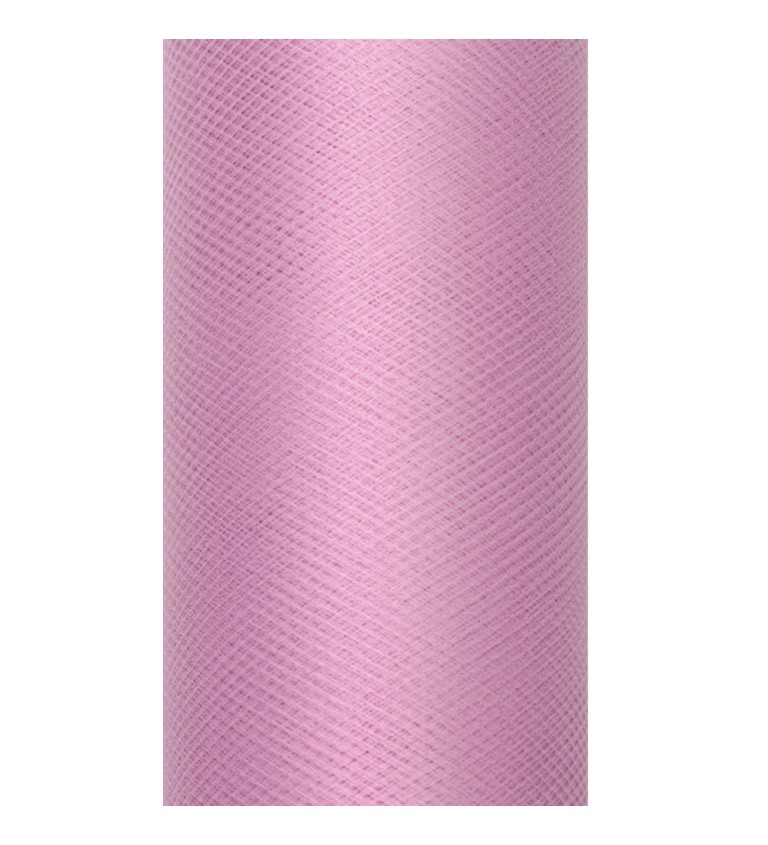 Pudrově růžový dekorativní tyl