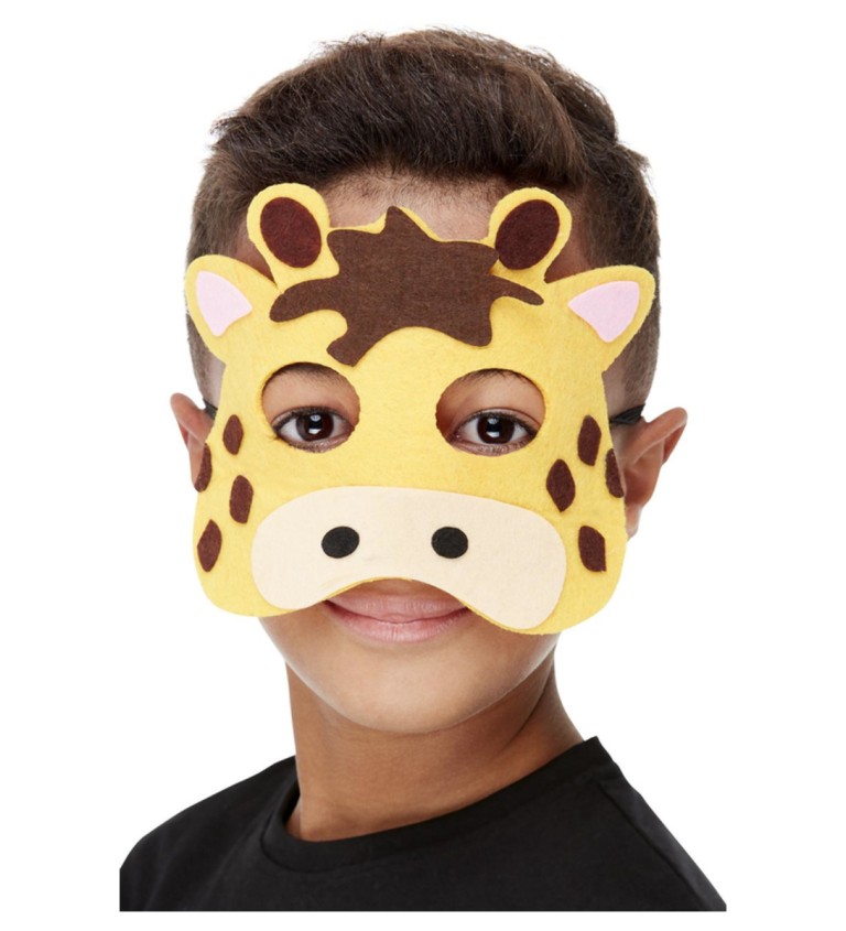 Plstěná maska Žirafa