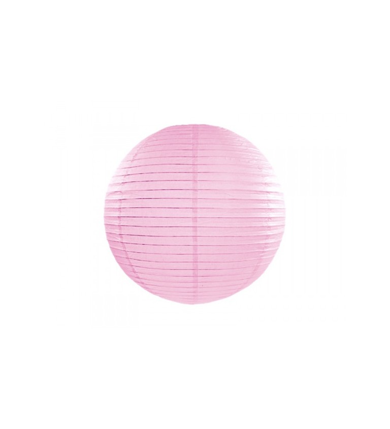 Světle růžový papírový lampión -45cm