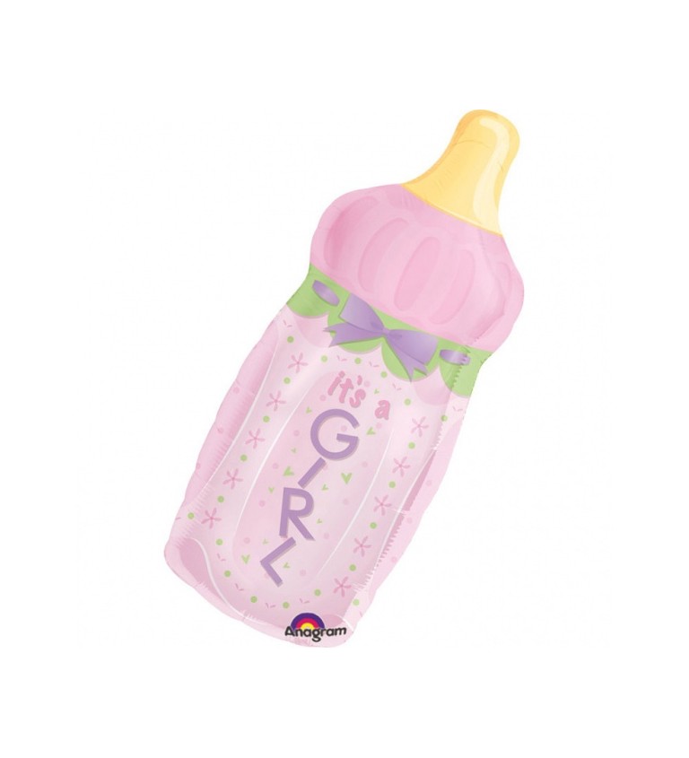 Růžový balónek - dětská lahvička