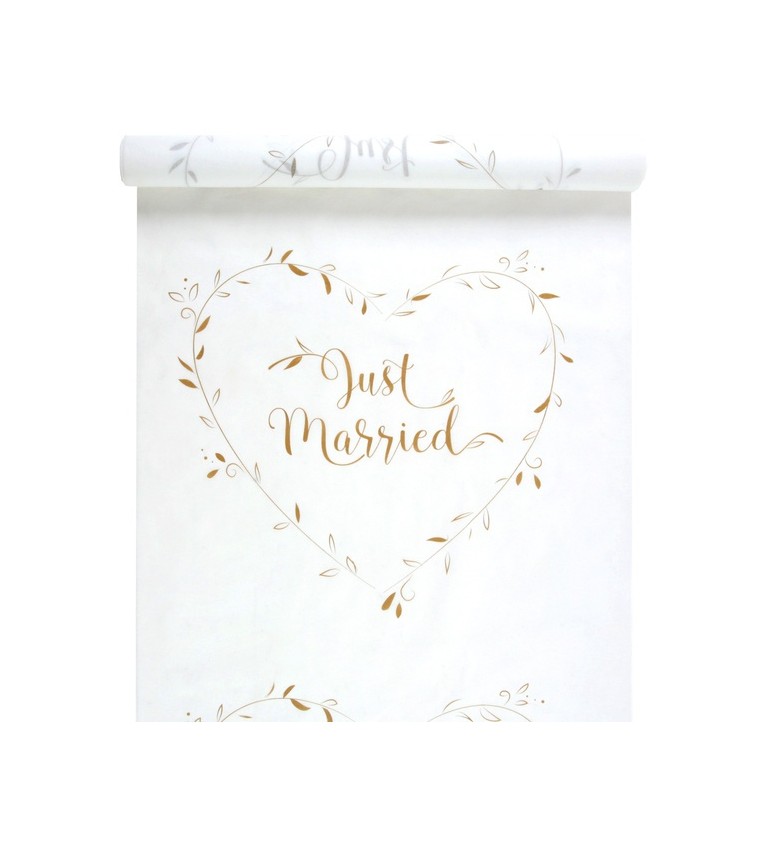 Bílo-zlatý ubrus - Just married
