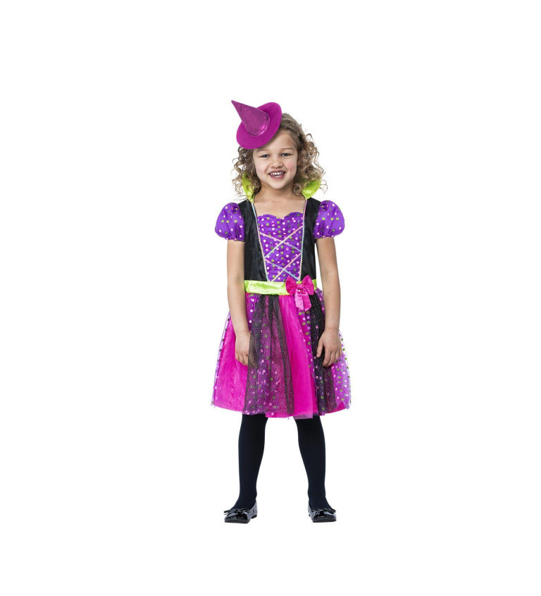 Dětský kostým - fialová čarodějka