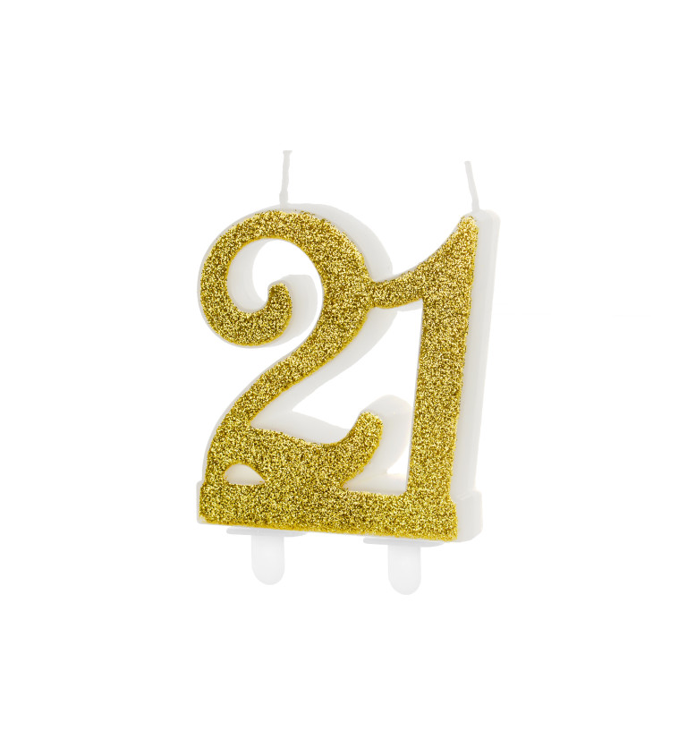 Zlaté narozeninové svíčky - číslo 21