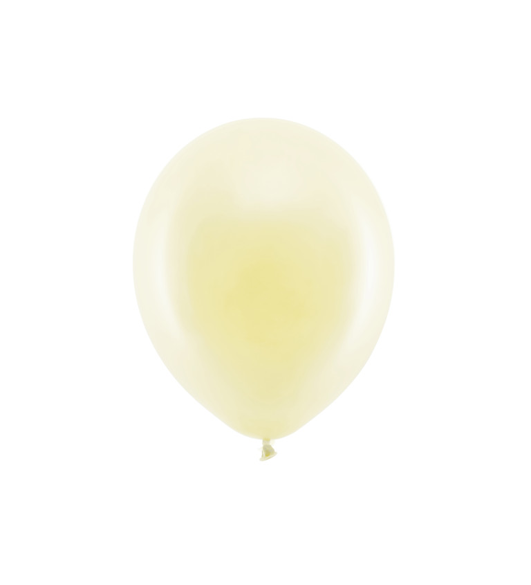 Pastelové rainbow balónky - krémově žlutá