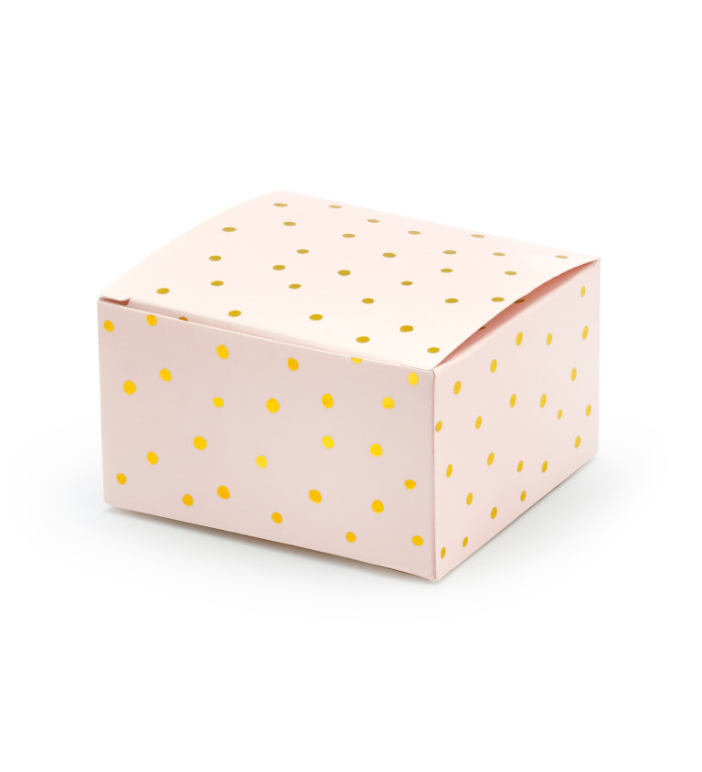 Dárková krabička - růžová s puntíky