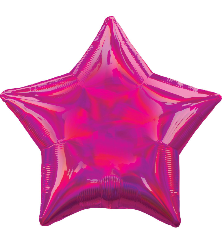 Balónek - hvězda růžová