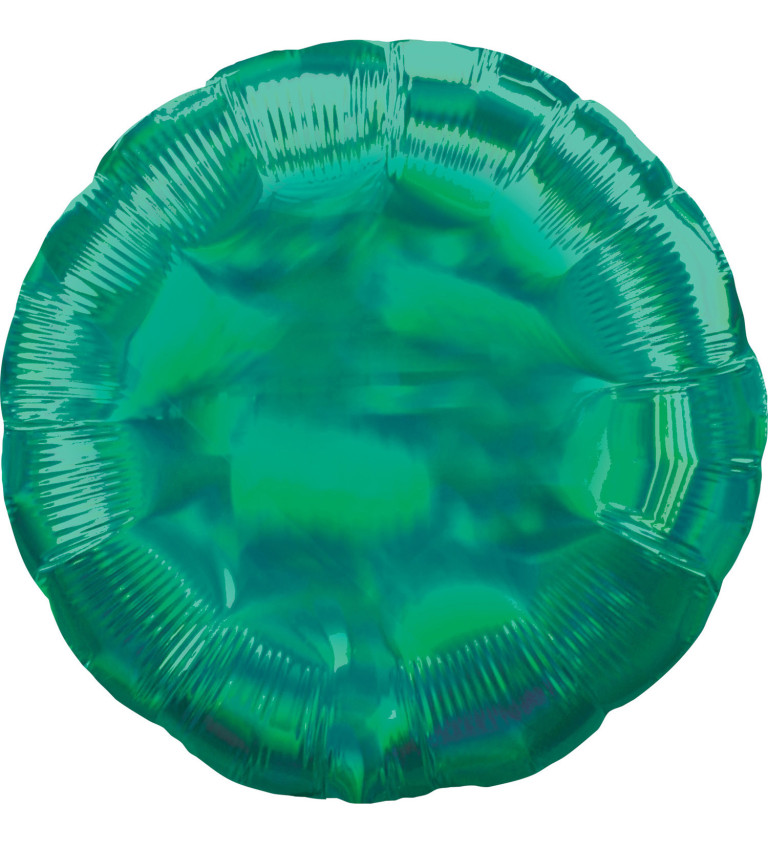Zelený holografický balónek kulatý