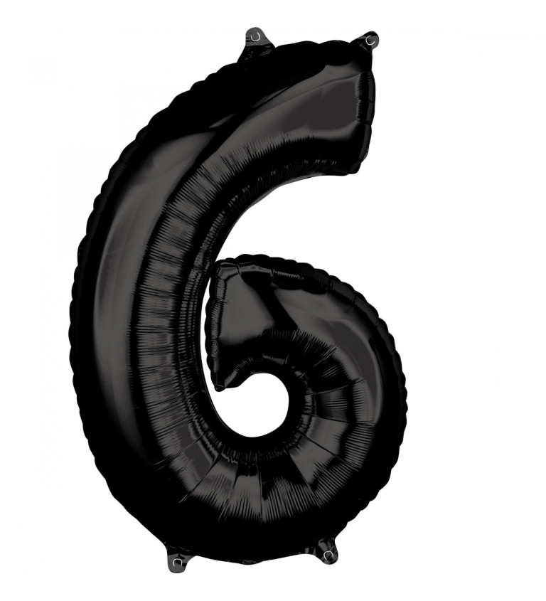 Černý fóliový balónek - číslo 6