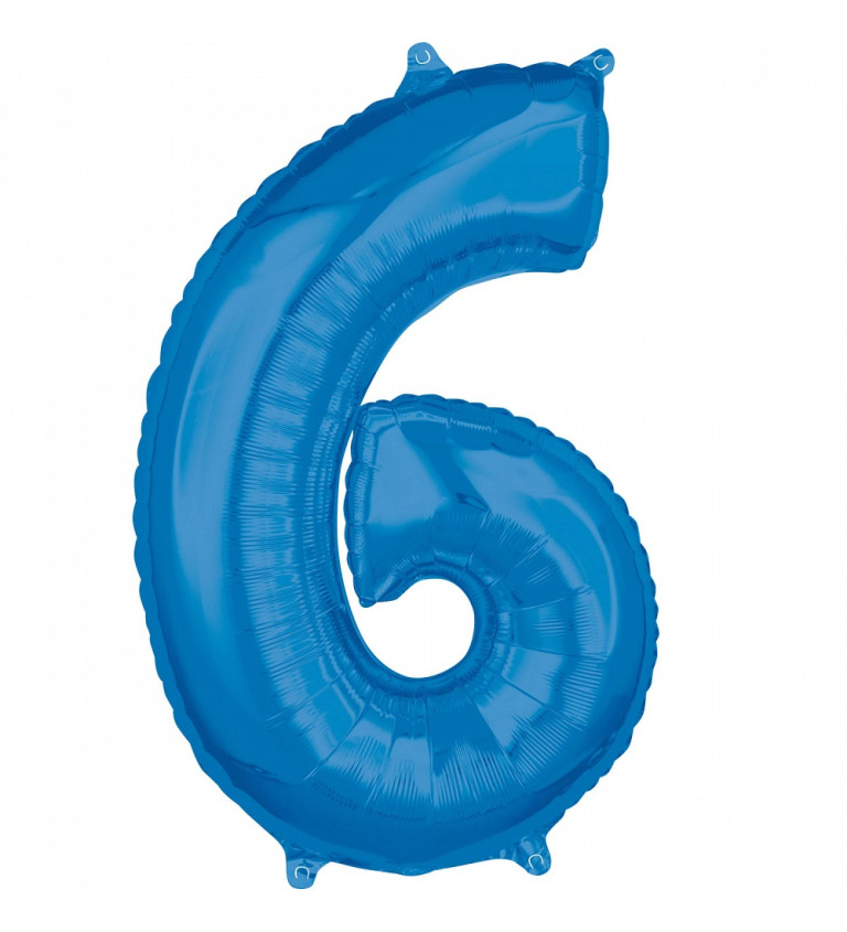 Balónek modrý s číslem 6