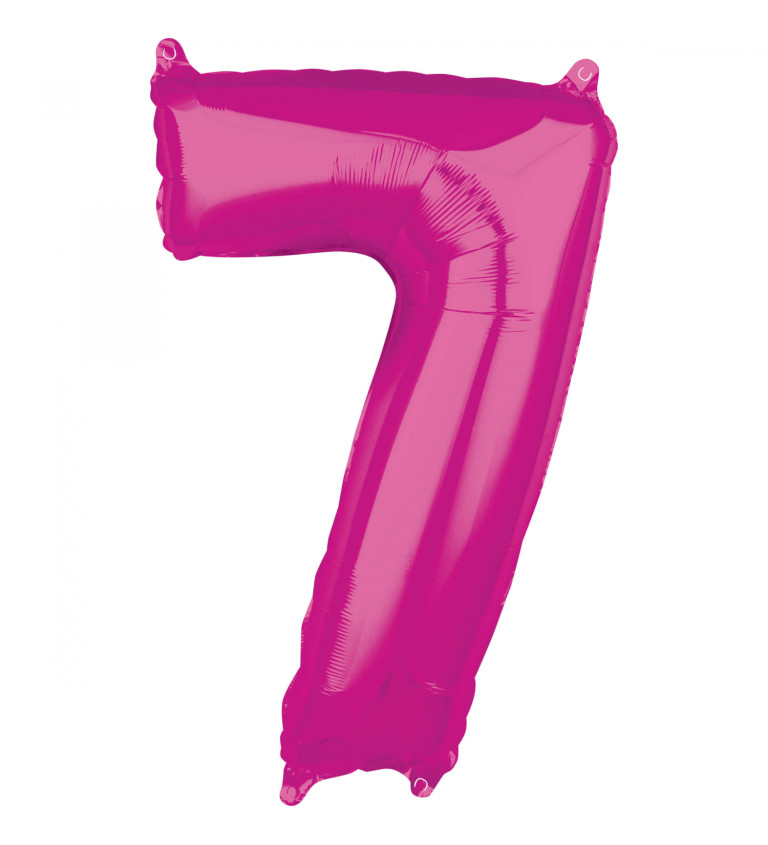 Růžový fóliový balónek - číslo 7