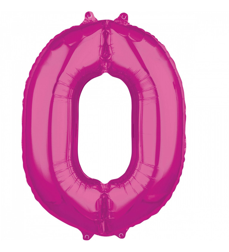 Růžový fóliový balónek - číslo 0