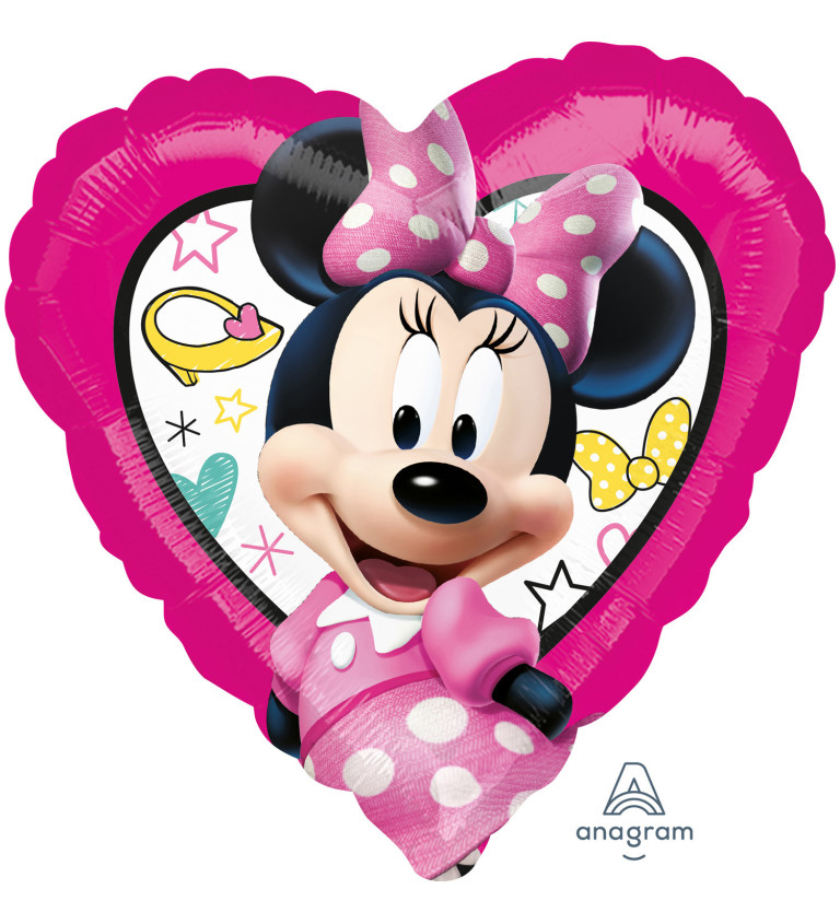 Balónek srdce - Minnie