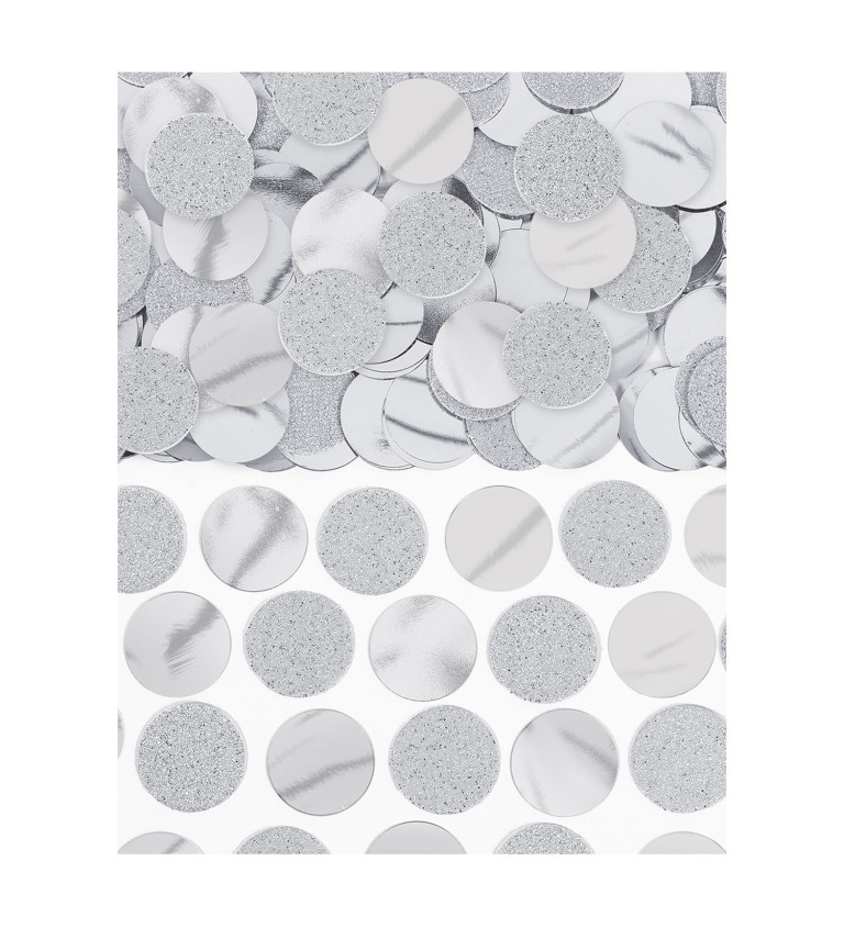 Stříbrné glitrové konfety